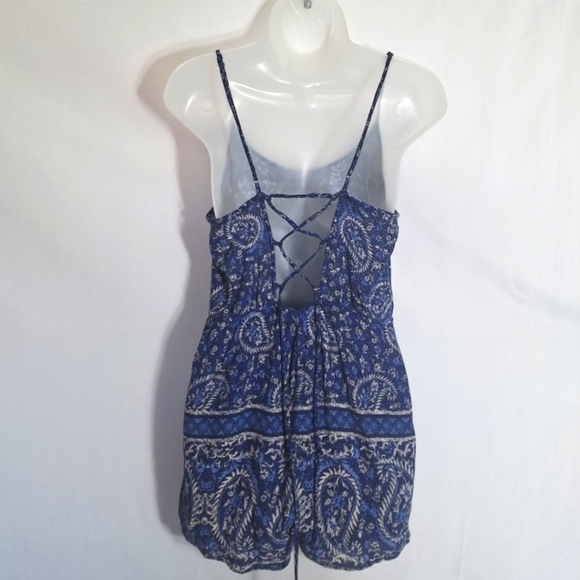 L.A. Heart Womens Boho Hippie Romper Paisley Y2K Festival Spaghetti Strap Medium - Picture 2 of 9